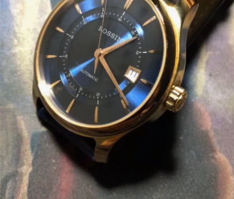 包邮国产罗西尼机械表 蓝色盘面新换了根蓝色...