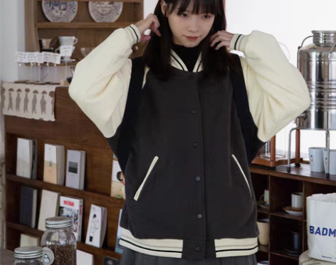 转卖奶兔星球-自制 日系插肩袖棒球服女撞色...