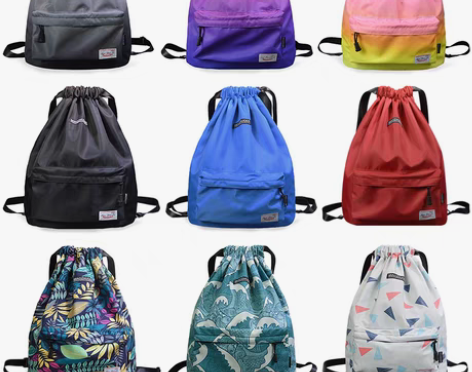 转卖轻便防水束口抽绳双肩包男女运动健身背包...