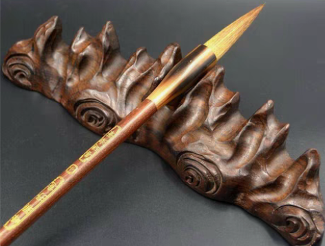 包邮清仓处理黑梓木根雕实木大笔搁毛笔架笔山...