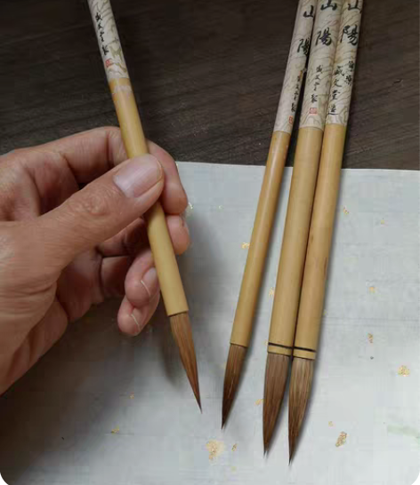 盛文堂狼兼毫大楷毛笔，70年代日本制狼毫老...