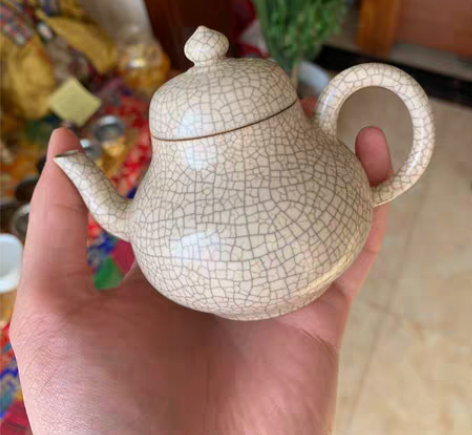 包邮陶鸣堂草木灰手工陶壶白泥苏打釉开片小茶...