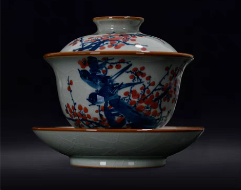 转卖【松柏堂】柴窑景德镇手工茶具陶瓷手绘老...