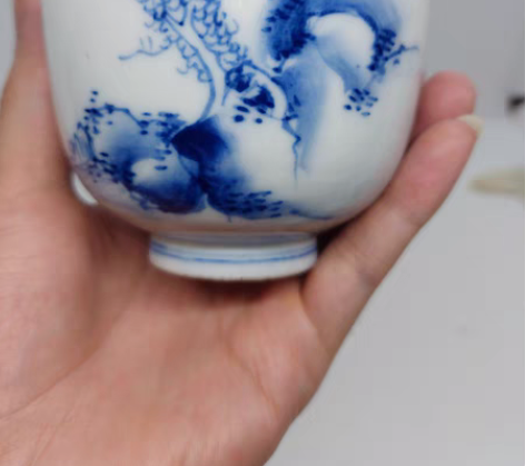 包邮清末民国青花盖碗，茶碗。发色沉稳，画工...