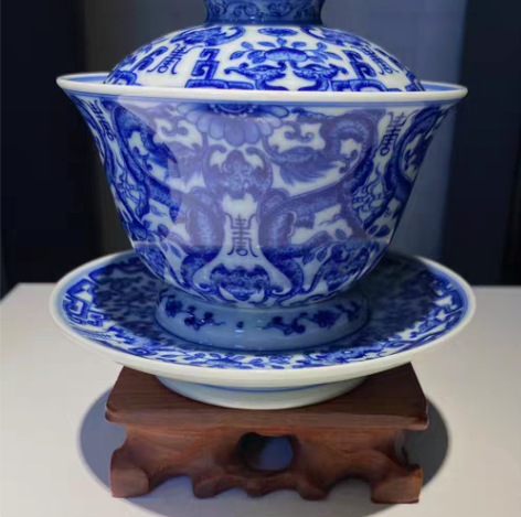 包邮永明柴窑《福寿如意缠枝盖碗》 此款修胎...