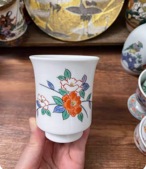 日本回流瓷器全新全品有田荣峰釉上彩清新淡雅...
