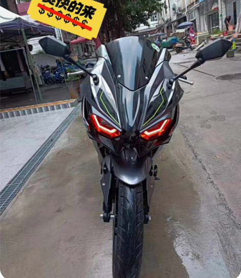 摩托车,极品网红战斗灰国四电喷国产h2大跑...