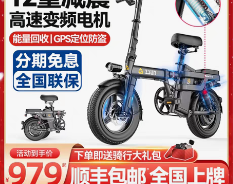 转卖【38活动价】德国尊尚折叠电动自行车锂...