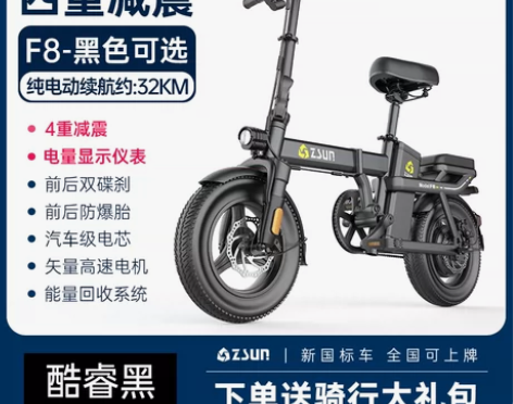 转卖德国尊尚折叠电动自行车锂电池代驾超轻小...