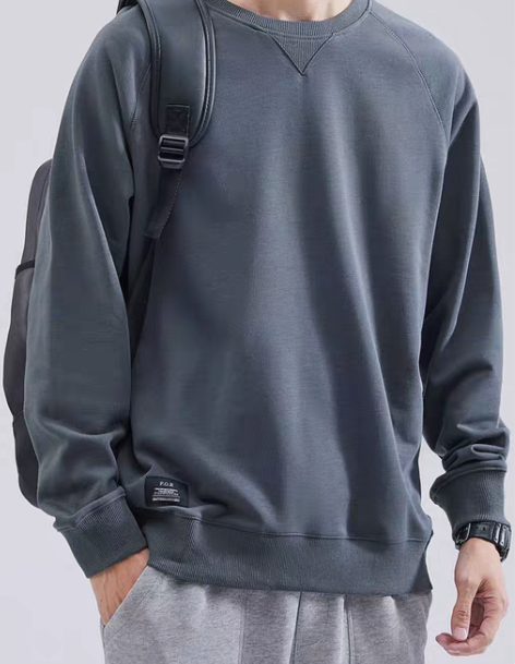 hansca无帽圆领卫衣男春秋款潮ins ...