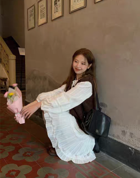 法式裙 连衣裙法式赫本风重工流苏蕾丝花边春...