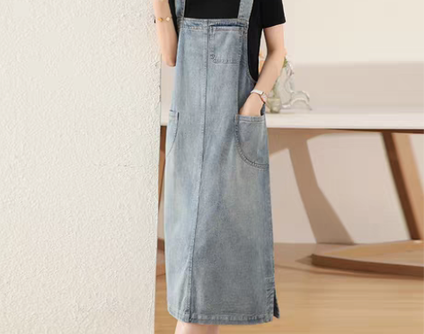 背带裙 背带连衣裙胖妹妹大码T恤+牛仔两件...