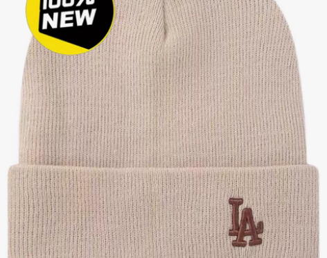 包邮MLB毛线帽杏色针织帽秋冬薄款潮时尚百...