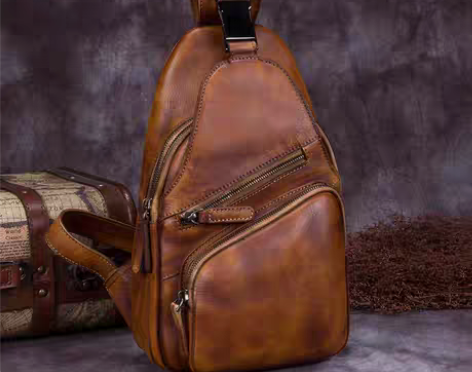 男士包包手工 皮包男包斜挎包单肩 复古