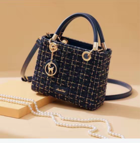 欧时纳 2021新款时尚呢子手提包方包单肩...