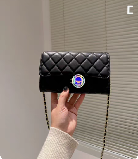 包邮小香/香奶奶cf长款小羊皮菱格钱包wo...