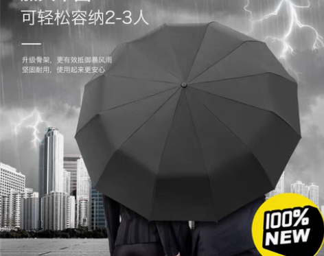 包邮【特价处理】全自动十二骨折叠伞超大双人...