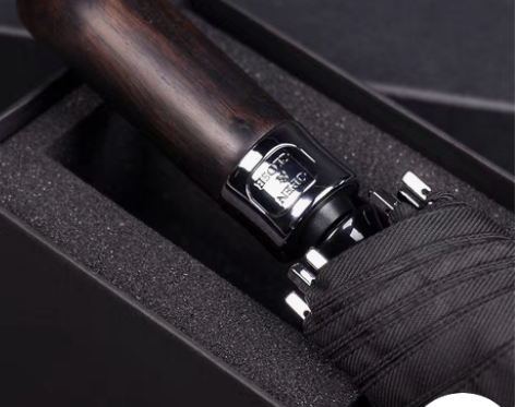 自动雨伞檀木柄全雨伞男士大号双人伞高级感车载