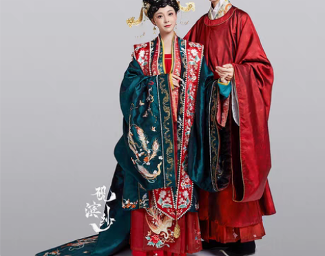 转卖砚滨纱-原创宋制婚服重工绣花拖尾男女汉...