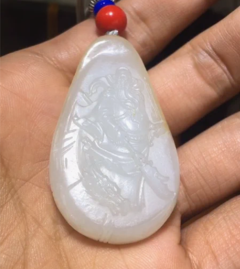 包邮和田玉挂件《义薄云天武圣》配国家高级玉...