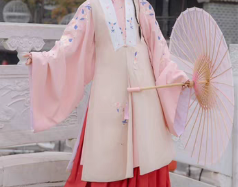 转卖杞瑾原创汉服女【桃花溪】袄裙刺绣立领褶...