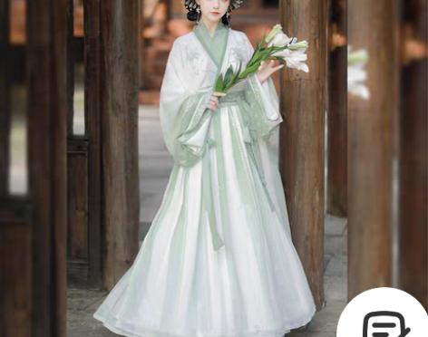 转卖莺雨兰衣原创晋制齐腰交领儒裙汉服女学生...