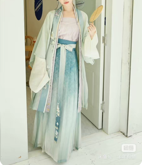 十三余小豆蔻儿[清波芙蕖]发带 双层褙子披...