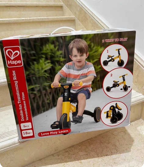 Hape平衡车儿童二合一2岁+入门宝宝滑步...