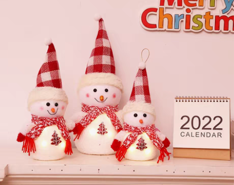 转卖圣诞节发光雪人娃娃桌面摆件小孩节日礼物...