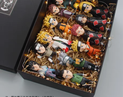 转卖火影忍者手办模型全套公仔Q版鸣人佐助卡...