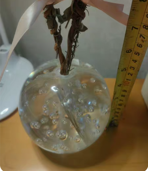 简约水晶汽泡球花瓶摆件轻奢玄关客厅办公室家...