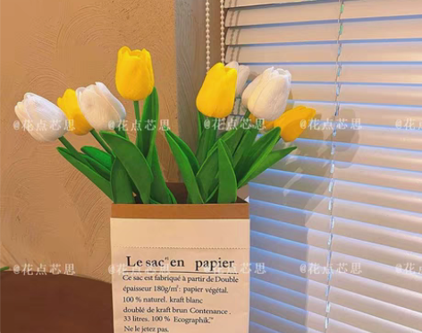 包邮【厂家直销】郁金香仿真花送花瓶桌面摆设...