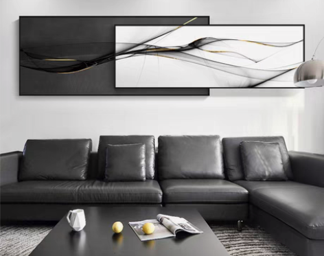 包邮现代简约客厅装饰画轻奢抽象沙发背景墙挂...