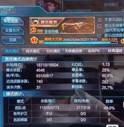 逆战账号出售  当时花了3000购买 完了...