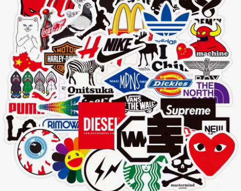 包邮58张迷你小LOGO防水贴纸 一包58...