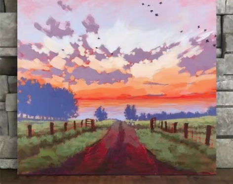 包邮纯手绘丙烯画油画 风景系列   漂亮手...