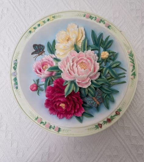 包邮【挂盘】vintage古董树脂摆件鲜花...