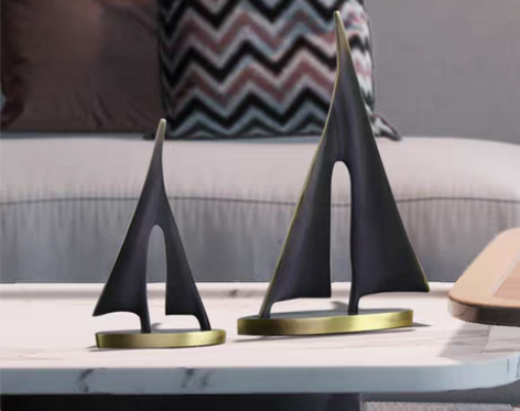 包邮工艺品 轻奢高档纯铜一帆风顺摆件帆船家...