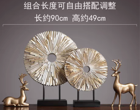 转卖【狂欢价】美式家居饰品鹿摆件客厅玄关电...