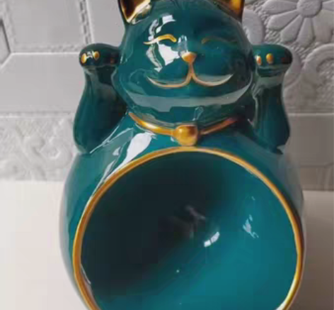 包邮创意招财猫玄关钥匙收纳摆件客厅北欧家居...