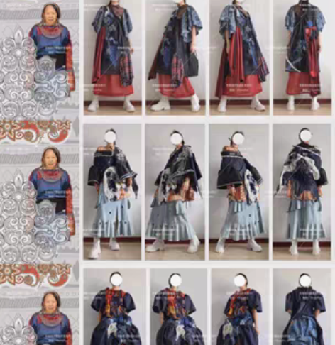 服装设计 五套成衣 灵感版?效果图款式图模...