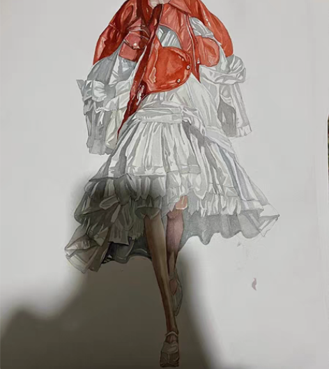 服装效果图代画 水彩手绘 可写生可临摹  ...