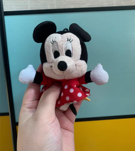日本东京迪士尼正品米妮指偶玩具毛绒公仔挂件...