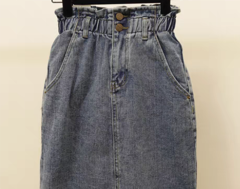 转卖花苞高腰牛仔半身裙韩版2019夏季新款...
