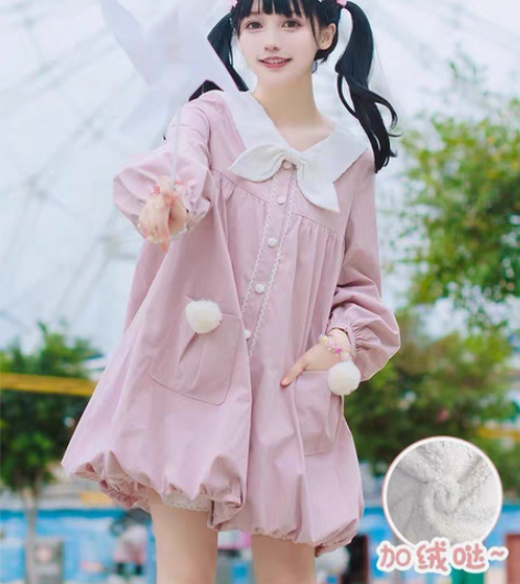 转卖猫罐头Lolita十月兔耳朵花苞裙外套...