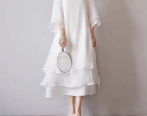 转卖双层飘逸长裙复古禅意中国风，穿上很仙，...