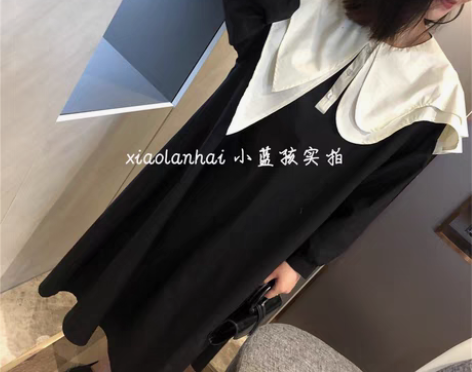 包邮韩版女巫风可爱连衣裙～高密棉，贝壳扣，...