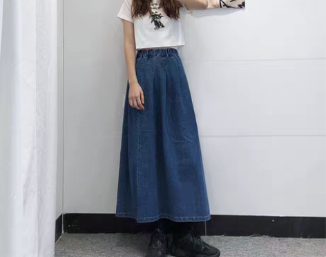 转卖牛仔半身裙女夏季2022新款高腰复古港...