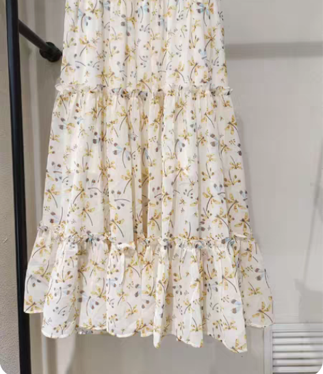 春秋季韩国东大门气质丝绒高腰A字裙半身裙中...