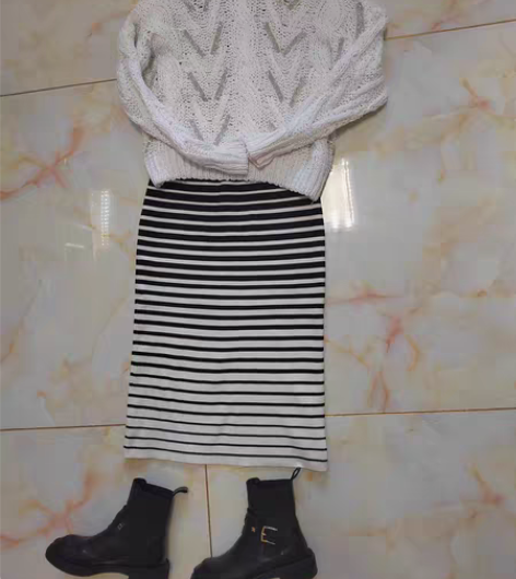 包邮针织中裙，小腿肚中间的位置，韩国买手店...